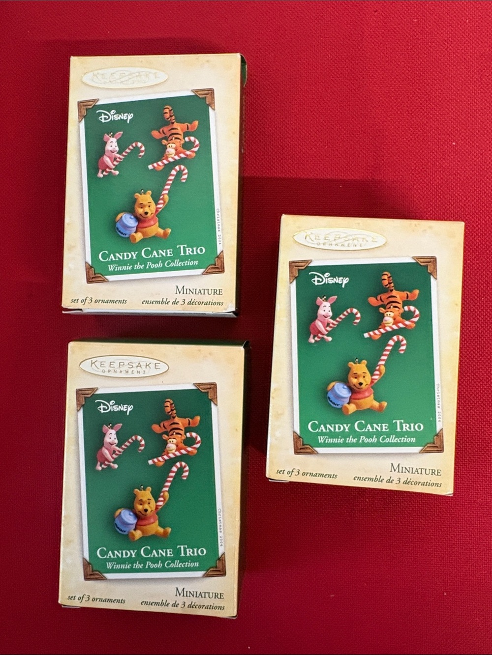 Hallmark Keepsake Disney Winnie the Pooh Candy Cane Trio miniature Ornament -  3